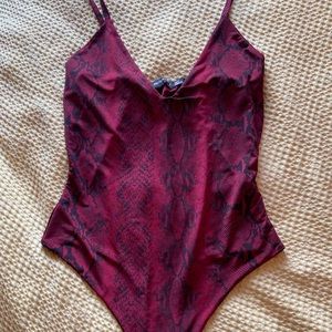 NWOT red snake skin bodysuit